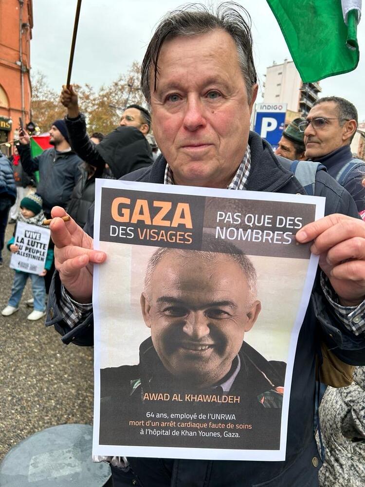 Rassemblement « Gaza, des visages » à Toulouse, novembre 2023