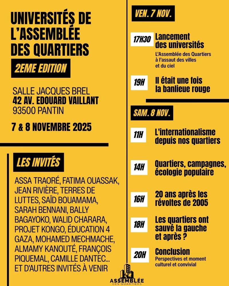Programme de la deuxième université, novembre 2025